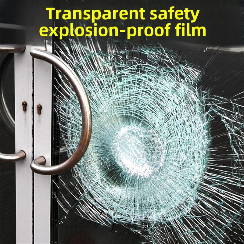 4mil Thickened Transparent Glass Explosion-proof Film Bathroom Tempered Glass Film Shatter-proof Explosion-proof Safety Window Sticker