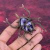 Chevron Amethyst Pendant Beetle Pendant Copper Wire Wrapped Gemstone Jewelry