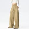 Women's High Waist Wide Leg Pants Loose Fit Barrel Pants Solid Commute Trousers Spring Casual Sickle Pants