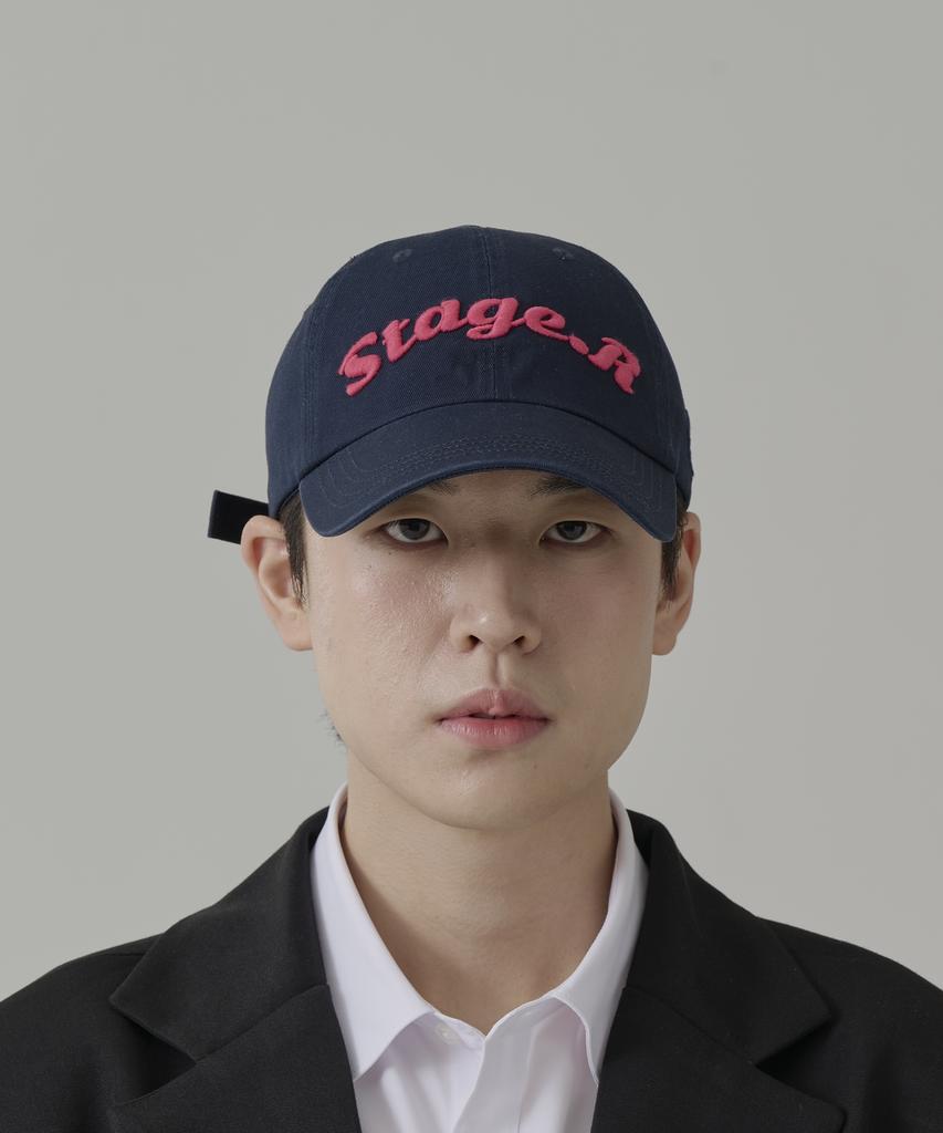 Seuteijial Volume Logo Washed Ball Cap [Navy]