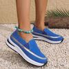 Fashion Spring Autumn Shoes for Women Casual Platform Slip on Loafers Lightweight Thick Bottom Middle Heel Female Sports Vulcanize Shoes