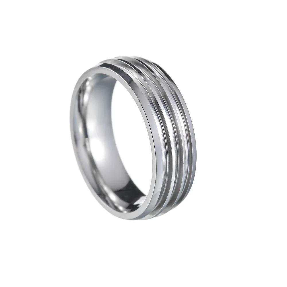 Nerezový DIY Ručně vyráběný Prsten Šířka 4/5/6/8mm 1/2/3 Prázdná Drážka Módní Kouzlo pro Muže a Ženy