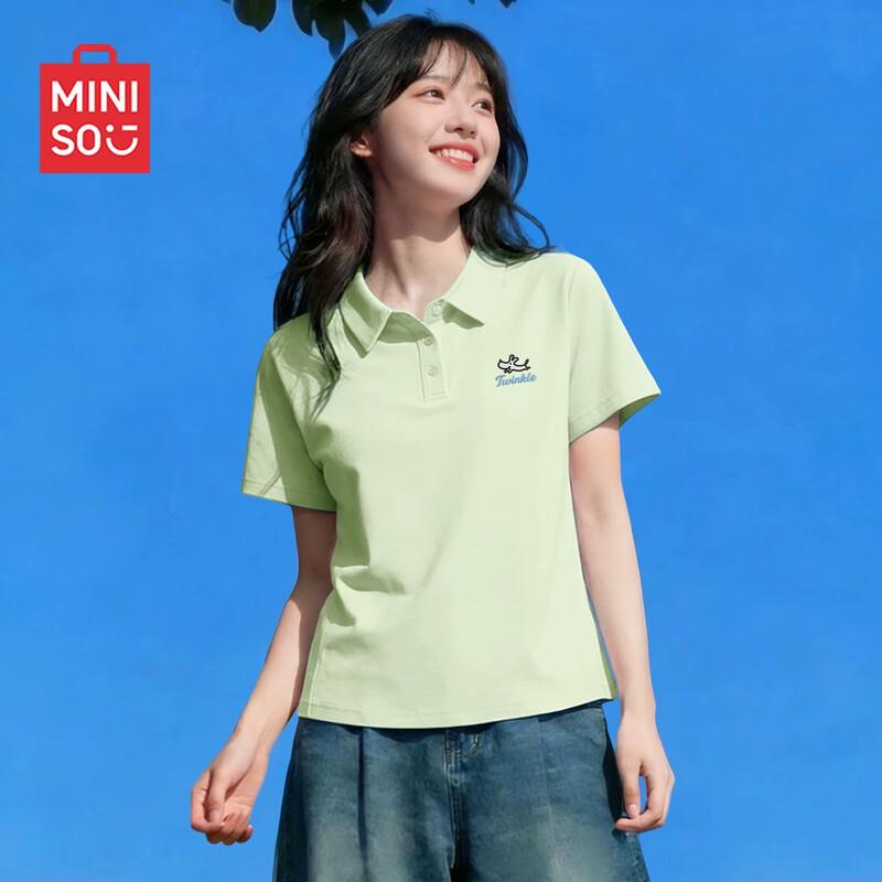MINISO Women s 2026 Summer Ice Silk Quick-Dry Polo T-Shirt 2XL