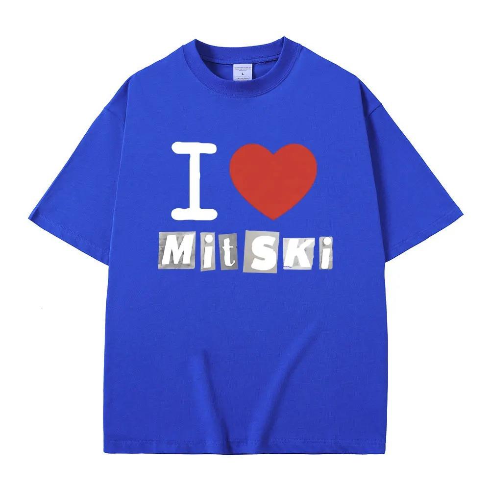 I Love Mitski Print Tshirt Men Women Fashion Casual Oversized T-shirts Unisex Pure Cotton Short Sleeve Tees Vintage Streetwear
