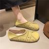 Fashion Single-shoe Women's 2025 New Soft-soled Cutout Two-wear Lazy Shoes with Flat Bottoms and Comfortable Bean-shaped Shoes