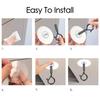 2pcs Self Adhesive Ceiling Hooks No-Drill Sticky Eye Hooks Multifunctional Wall Hooks  LED Light