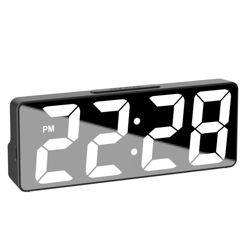 Voice Control Digital Alarm Clock Led Digital Clock Bedroom Alarm Clock Tabletop Led Watch Adjustable Brightness 12/24H NZ003