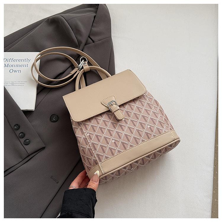 Fashion Printed Backpack Bag Women's 2025 New Niche Design Travel Backpack Retro Contrasting Color Messenger Bag