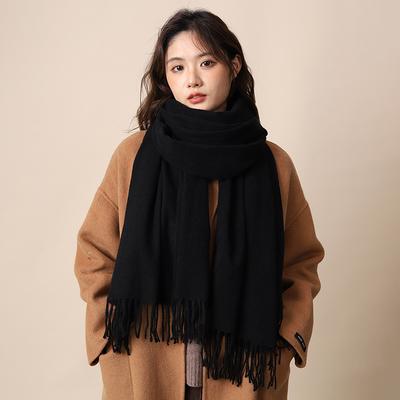 Koreanische Version des einfarbigen Schals der Maillard-Farbserie für den Winter im langen Stil für Damen und Studenten. Vielseitiger Kaschmir-Imitat-Winterschal für Herren