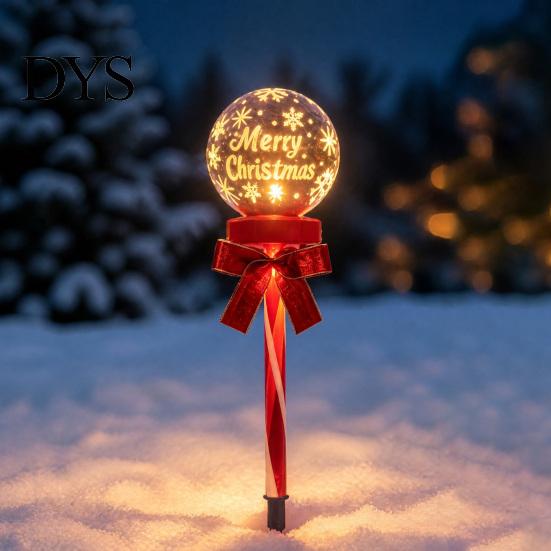 Outdoor Waterproof Landscape Lighting Solar Christmas Ball Light, Color Changing LED Garden Stake with 13 Automatic Dusk to Dawn Yard Decor