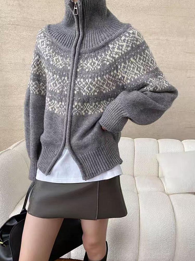 Women's High-End Wool Knit Zipper Cardigan - Winter Thick Warm Plus Size Jacket 2026 New