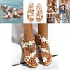 Elegant Women Summer Bohemia Flower Beach Sandals Flat Shoes Slippers Flip Flops