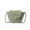 Kleine frische Perle Klappe kleine Tasche Umhängetasche Baumwollseil geflochtene Tasche Lässige Schulter Strohtasche Mini Strandtasche Damentasche