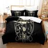 Dark Satanic Duvet Cover Set Satan Goat Inverted Pentagram Skull Bedding Set Full King Size Bed Set Bedroom Comforter Cover Set
