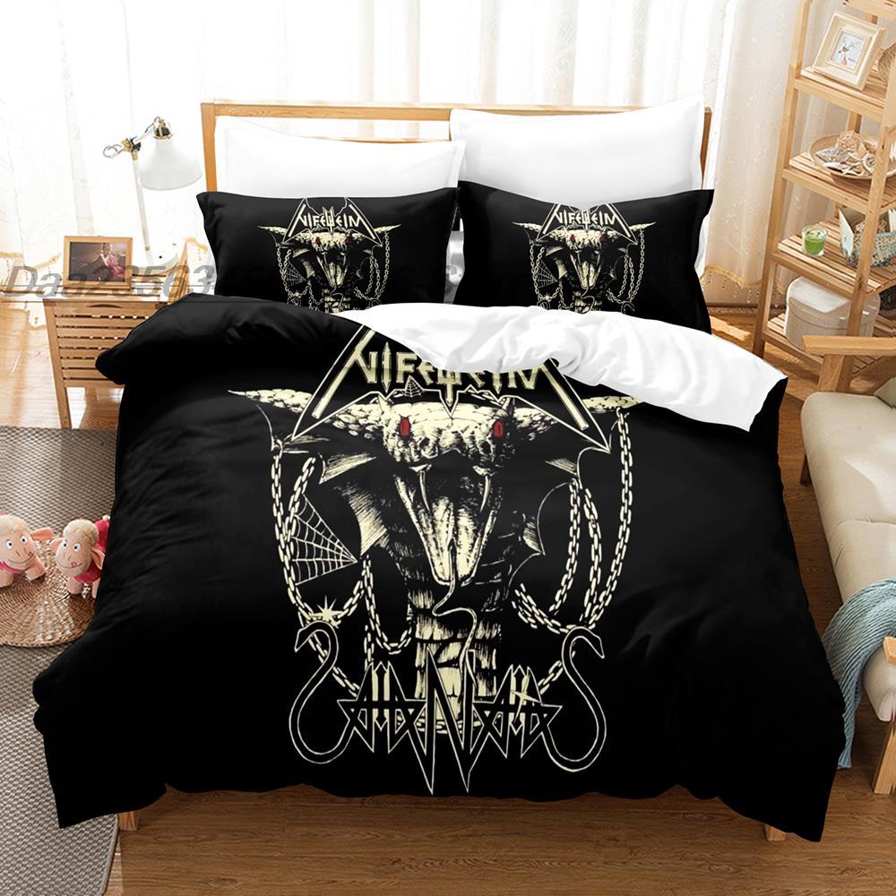 Dark Satanic Duvet Cover Set Satan Goat Inverted Pentagram Skull Bedding Set Full King Size Bed Set Bedroom Comforter Cover Set