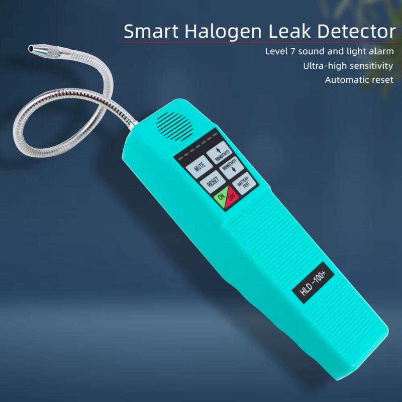 Halogen Leak Detector Sensitivity Leakage Tester with Sound Light Alarm Leakage Detector Long Probe