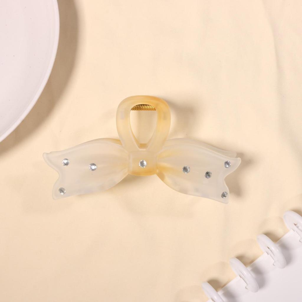 Matowy klips rekinowy, spinka do włosów z kokardą jaskółczy ogon do fryzur upiętych 2025