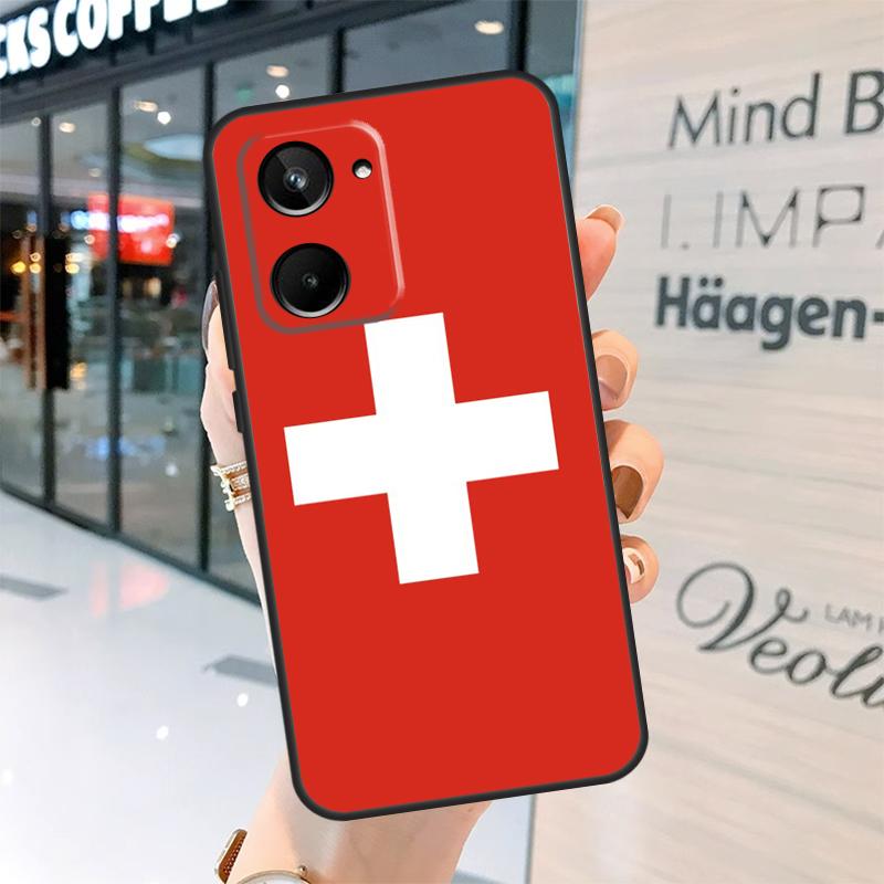 Switzerland Swiss Flag Case For Realme 15 13 12 10 11 14 Pro Plus GT6 GT7 C15 C35 C53 C55 C61 C63 C65 C67 C71 C75