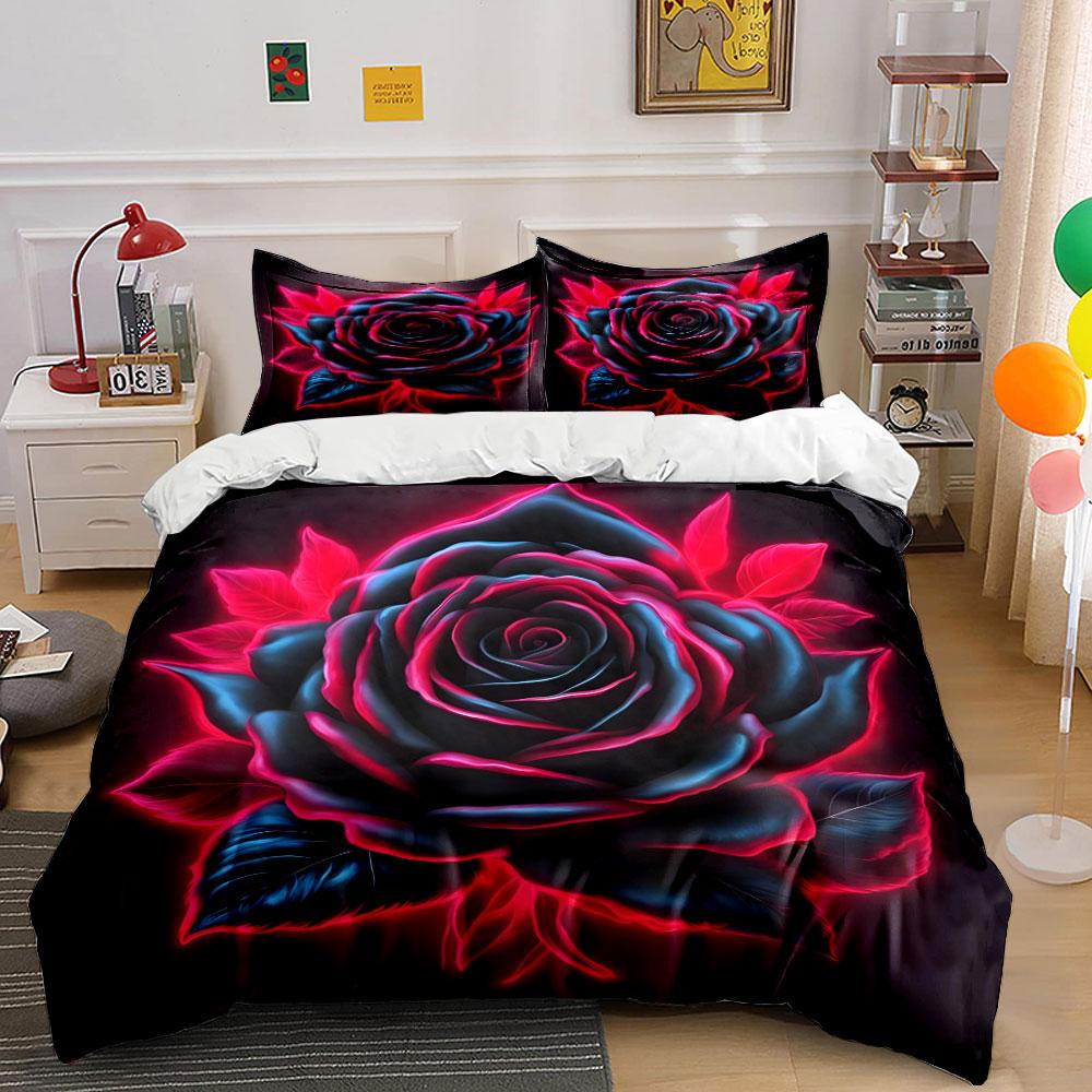 Elegant Rose Design Gift Set Kid'S And Adults' Bedroom Decor, Exquisite Three-Piece Bedding Set Gift