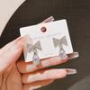 Silver Needle Fashion Simple Zircon Earrings Crystal Diamond Earrings Temperament Popular Bow Earrings Women