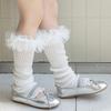 Breathable Cotton Lace Socks for Kids Age 3-13 Years Soft & Comfortable Elastic Leg Warmer with Dot Tulle