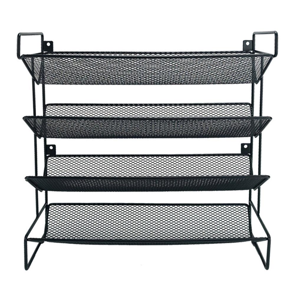 

4-слойная настенная полка для бутылок со специями, кухонная банка для приправ, кронштейн для хранения на кухне, компактная подставка-органайзер на столешнице