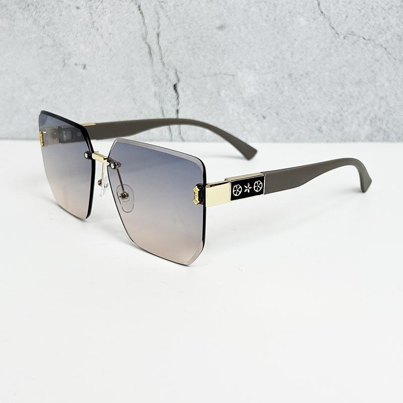 Frameless Trimmed Sunglasses, Fashionable And Simple Sunglasses, Women'S High-End Retro Square Sunglasses