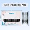 BAYTORY 16Pcs Retractable Erasable Pens with Eraser Clear, 0.5mm Fine Point Gel Ink Pen, Smooth Writing Comfortable to Use for Taking Marking Planner