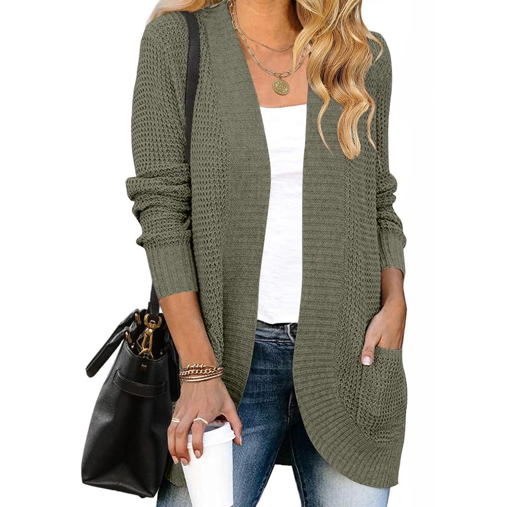 Women's Solid-color Fashionable Long-sleeved Top Coat