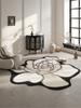 French Retro Carpets for Living Room Irregular Flower Shape Cloakroom Rug Luxury Bedroom Decor Carpet Home Washable Non-slip Mat