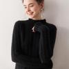 Chic Sequin Stand Collar Cashmere Sweater - Women's Soft Fluffy Knitwear for Autumn/Winter