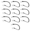 Flat Rubber Bungee Straps with S Shape Hooks 21Inch 10 Piece, Elastic Tie Down Straps for Cargo Securing, Luggage Fastening, Camping Gear