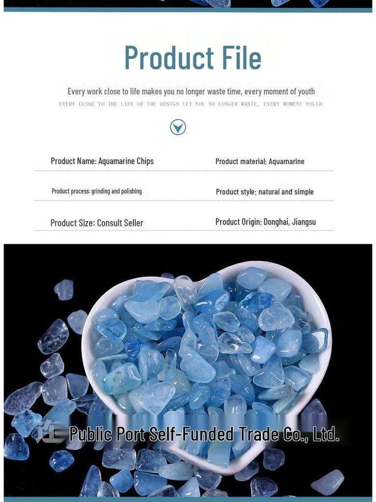 Natural Aquamarine Crushed Stone: Beryl Aquarium Decor & Children's Science Treasure