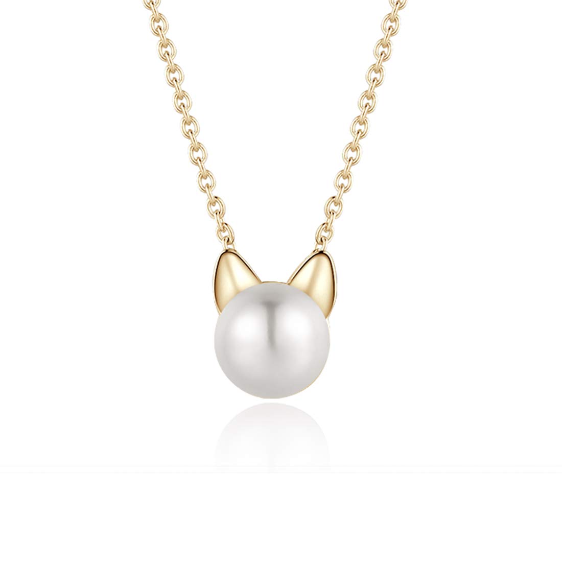 

FANCIME K18 Yellow Gold Necklace Akoya Pearl June Birthstone Cat Cat 18K Gift Wrapping Included Birthday Anniversary Christmas Present Gift Women s