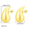 Stainless steel women's hollow earrings round gold-plated earrings 18K oval light luxury earrings