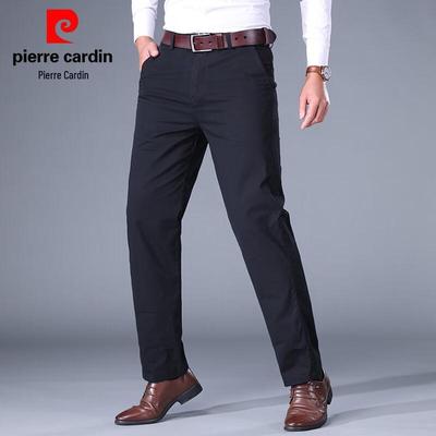 Pierre Cardin Men's Solid Straight-Leg 100% Cotton Casual Pants