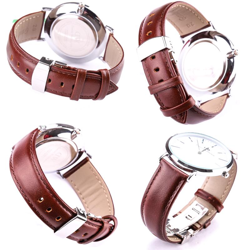 Watchband 18mm - 24mm Genuine Leather Watch Band Strap Brown Black High Quality Watchbands Bracelet Clasp Accessories
