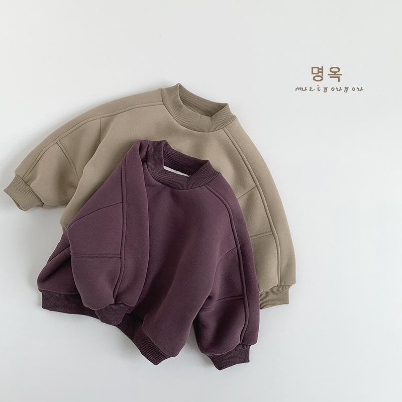 Vintage Versatile Thick Fleece Warm Pullover Sweatshirt For Toddler Boys And Girls