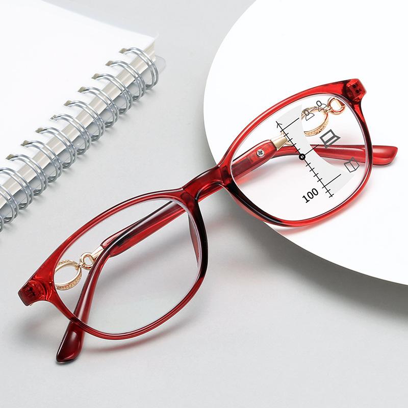 3 In 1 Progressive Multifocal Reading Glasses for Women Anti-blue Eyeglasses Easy To Look Far and Near +1.0 To +4.0