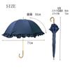 Pinktrick Ruffled Manual Suitable for Rain or UV Deep Short Sliding Full UV Nail Rain Heat Light Pinktrick Denim-Style Parasol, Long, Opening, Shine,