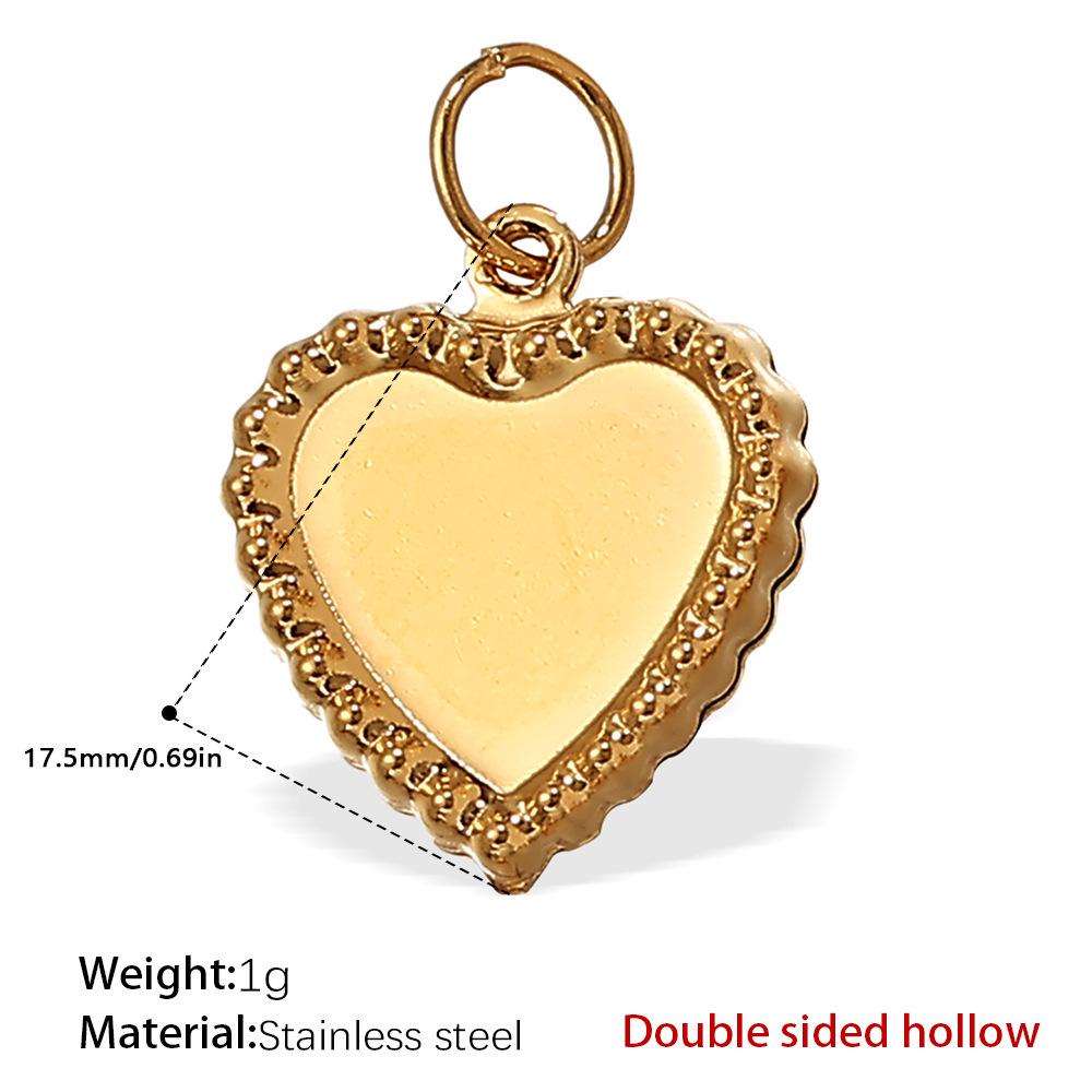 European & American Style Heart-Shaped Rhinestone Stainless Steel Pendant Necklace Accessories