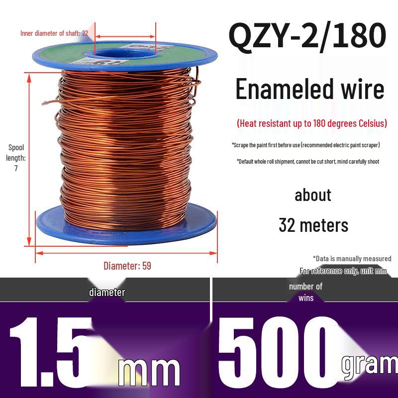 180° Värmebeständig Emajlert Rund Koppartråd, QZY-2/180