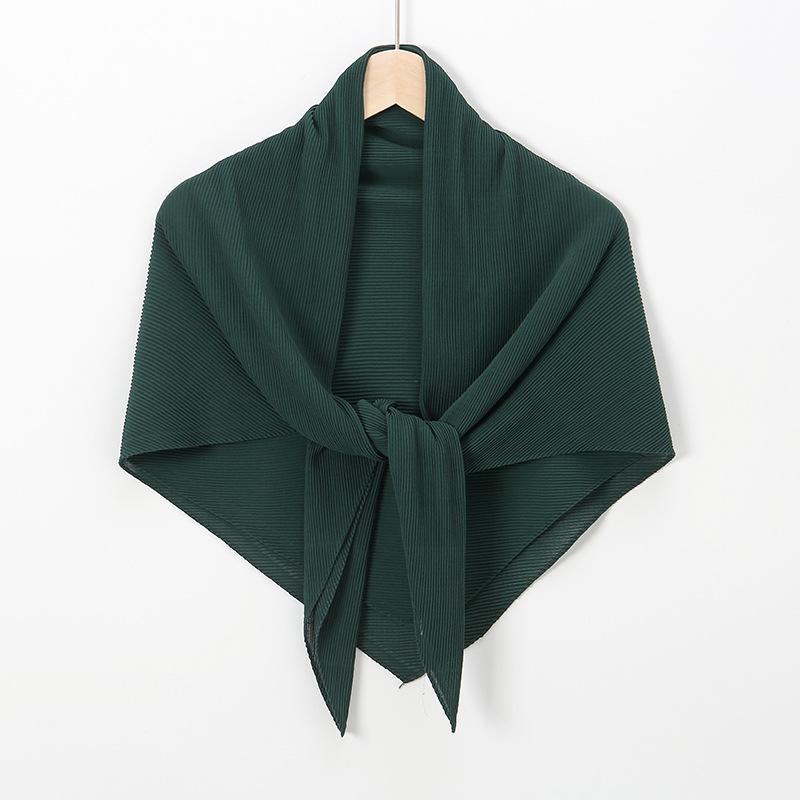New hot-selling chiffon crumpled square scarf, solid color fashionable pleated shawl bag head multi-purpose yarn scarf