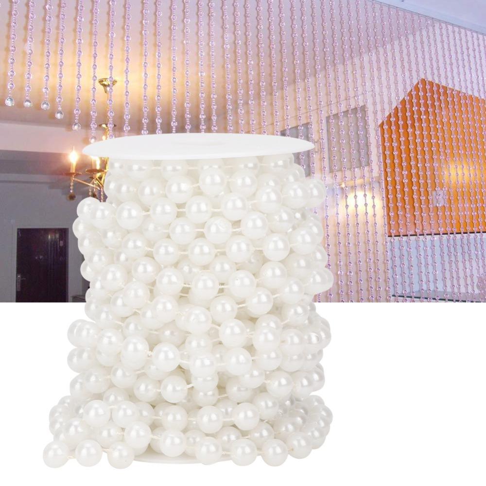 White Imitation Pearl Garland Beige String Beads Artificial Pearl Bead Chain DIY Crafts