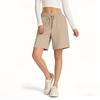 Spring Summer Loose Elastic Waist Fashionable Solid Color Casual Five Point Shorts Pants