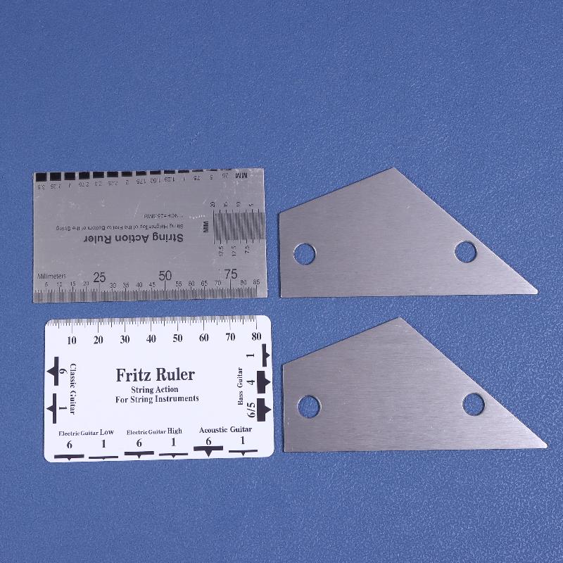 3Pcs Guitar Neck Notched Straight Edge Ruler Luthiers Tool String Action Gauge Height Ruler Guitar Fret Leveling Guide