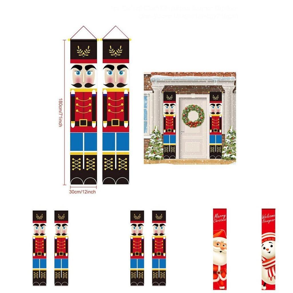 Festive Christmas Door Banner Snowman Santa Hanging Wall Decor