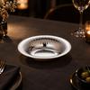 Stainless Steel Serving Plate Reflective with Fluted Rims Silver Polished