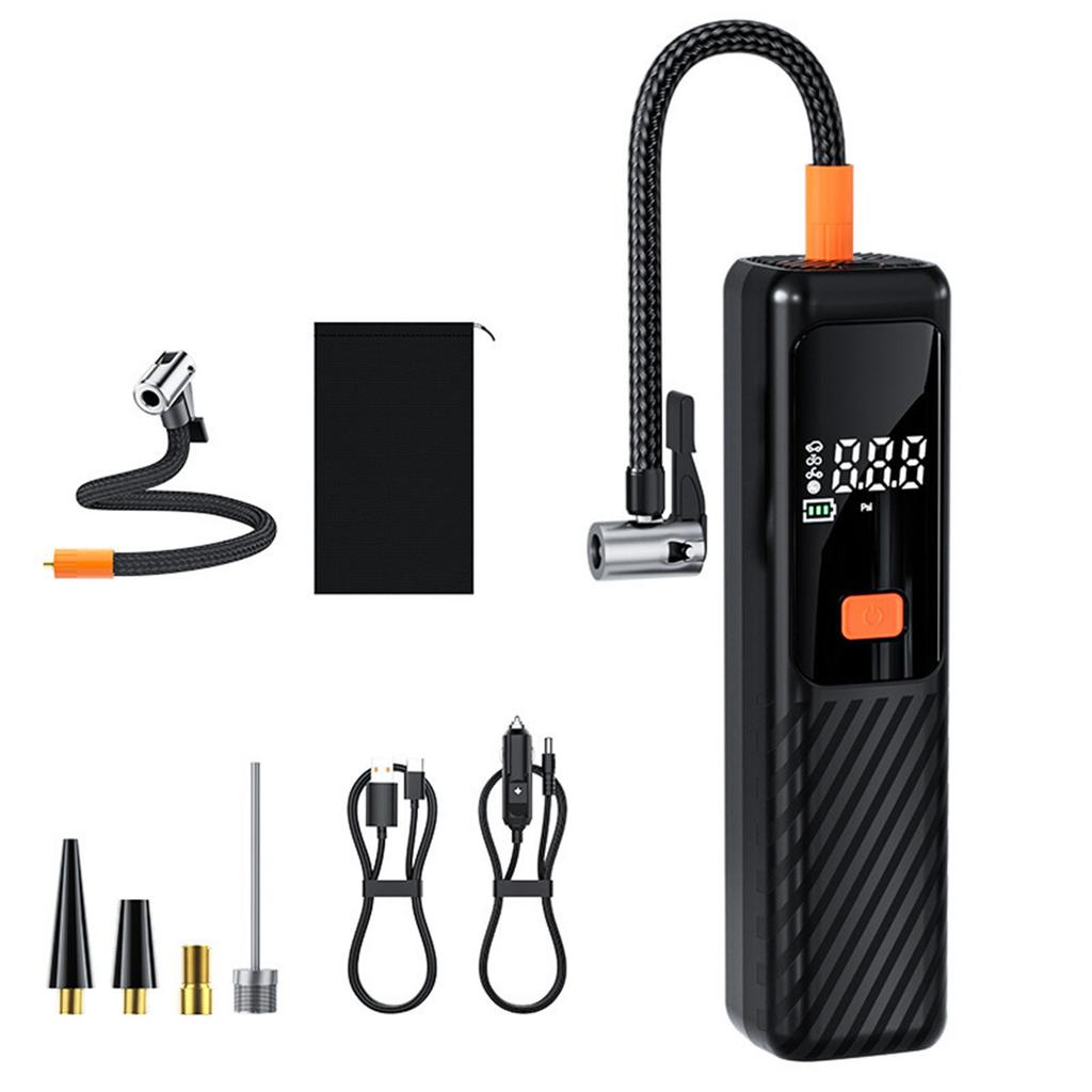 Cordless Mini Bike Pump 150 PSI Air Pump with Digital Pressure Gauge Electric Bike Tire Pump for Auto Motorcycles Bikes Balls