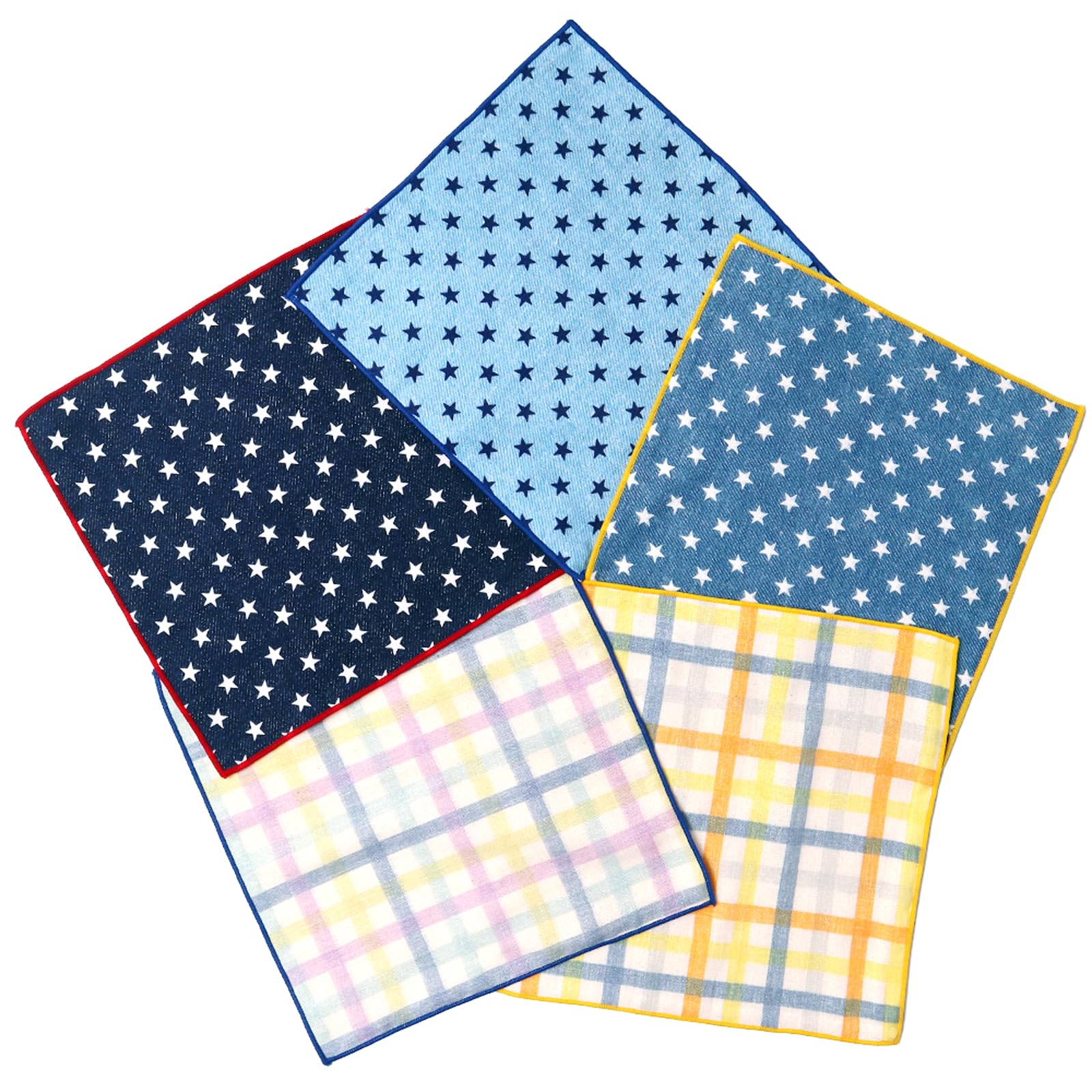 

Larger 19x19cm AL Set in Cotton Gauze Handkerchiefs with Cute Patterns [cluster] [Slightly Kids Handkerchiefs] Set, 5-Piece [Made Japan] 100%